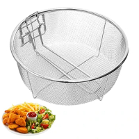French Fries Basket Stainless Steel Fry Baskets With Handle Deep Fryer Strainer Blanching Basket Deep Fryer Skimmer For Kitche