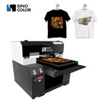 Sinocolor A3 Size 3040 CMYK White Double Heads 1440dpi Custom Digital T-Shirt Printing Machine Dtg Printer