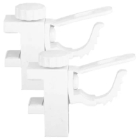 Clip-On Rod Bracket Adjustable Curtain Holders No Drill Hooks Self Adhesive for Rods Brackets