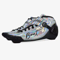 Inline Speed Skate Boots Original BONT BNT 195mm Rainbow Silver 100% Carbon Fiber Skate Boot Up Shoes Professional Inline Skates