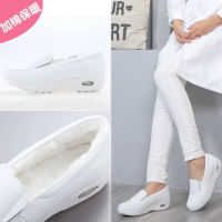 白色護士鞋坡跟2022新款防滑韓版醫院冬季氣墊棉鞋女美容師工作鞋
