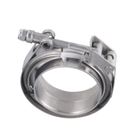 High quality anti rust hand polished 304 stainless steel 4 inch v band clamp male and female flange v band exhaust clamp set