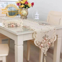 TAPLAK MEJA PANJANG BORDIR IMPORT 40X150 CM