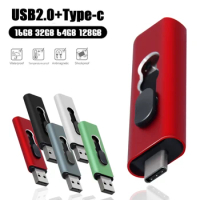 2IN1 Type C USB Flash Drives4GB 8GB 16GB 32GB 64GB 128GB OTG Pen Drive Memory Stick USB Key 2.0 Pendrive For Android PC Laptop