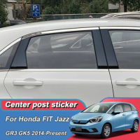 6PCS For Honda FIT JAZZ GR3 GK5 2014-Present Car Window Center Pillar Sticker PVC Trim Anti-Scratch Film External Accessories