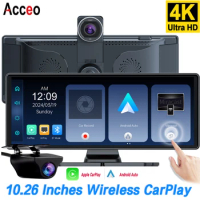 10.26 Inch Wireless CarPlay Android Auto Car Radio Multimedia Video Player 4K Touch Screen Dashcam With Sony Rear View Camera