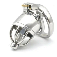 Stainless Steel Male Chastity Cage Short Men Locking Belt Restraint Device 112-3 Chastity Cage Chastity
