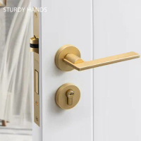 Zinc Alloy Interior Door Handle Locks Bedroom Silent Security Door Lock Furniture High-end Mute Lockset Hardware Accessories