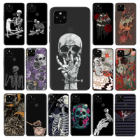 Skull Skeleton Tattoo illustration Art Phone Case for Google pixel 7A 8 7 Pro 6 Pro 6A 5A 4A 3A Pixel 4 XL 5 6 4 3 3A XL