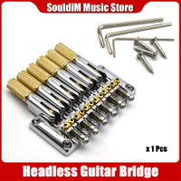 Metal Headless Guitar Bridge สำหรับ Headless Guitar Musical Instrument Accessorie Metal Fixed 6 Stri