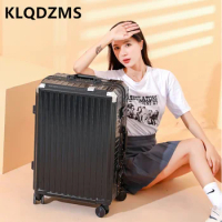 KLQDZMS 20"22"24"26 Inch New Aluminum Frame Luggage Female Student Cabin Travel Password Suitcase Carry-on Trolley Luggage Bag