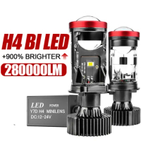 H4 LED Projector Lens Auto Headlamps 280000LM H4 Led Car Headlight Bulb Canbus Lamp Hi/Lo Beam Turbo Fan for Car/Motorcycle Y7D