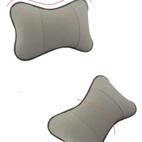 Car Seat Pillow, Universal Headrest Neck Support, Soft Leather Headrest Dog Bone Pillow, Auto Head Cushion Pad, Car Accessories