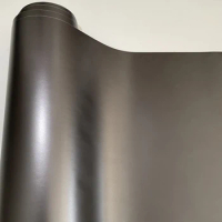 Matte Gunmetal Grey Metallic Vinyl Wrap Film Adhesive Sticker Charcoal Gray Metallic Car Wrapping Roll Foil