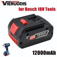 For Bosch18V Battery 12.0Ah Lithium Ion Power Tool Rechargeable Battery Electric Drill Suitable For Models BAT609,BAT618, BAT610