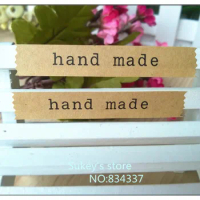 800pcs/lot Wholesale Kraft paper decorative stickers "hand made"sealing tag baking package cake box decoration Free shipping