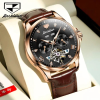 JSDUN 8926 Mechanical Business Watch Gift Genuine Leather Watchband Round-dial