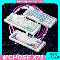 Mchose X75 Customized Mechanical Keyboard 3 Mode 2.4g Wireless Bluetooth Rgb Backlight Pbt Hot Plug Game Keyboard PC accessories