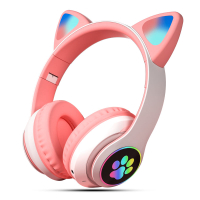 電腦耳機/電競耳機 藍芽耳機無線貓耳朵頭戴式可愛適用華為OPPO蘋果手機電腦通用耳麥【YS1016】
