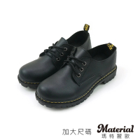 【Material瑪特麗歐】女鞋 短靴 女靴 馬丁靴 加大尺碼綁帶短版馬丁靴 TG51460(馬丁靴)