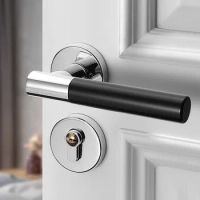 Modern Zinc Alloy Security Door Locks Bedroom Mute Door Handle Deadbolt Lockset Indoor Hardware Door Knob with Lock and Key