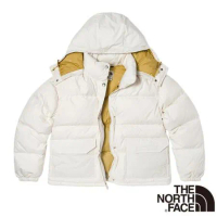 【The North Face】女新款 防風防潑水可拆式連帽羽絨外套.適登山健行/7QVW-N3N 白色