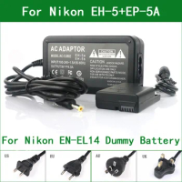 EH-5 + EP-5A DC Coupler EN-EL14 Dummy Battery AC Power Adapter For Nikon D3300 D3400 D3500 D5100 D5200 D5300 D5500 D5600 Df