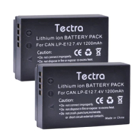 Tectra 2Pcs 1200mAh LP-E12 LPE12 LP E12 Battery for Canon EOS M EOS M10 M100 EOS Rebel SL1 EOS 100D Cameras