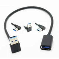 【易控王】USB3.0公對母延長線 0.3米 USB 各式彎頭方便各角度(30-731)