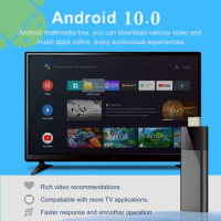 Q6 Mini-TV-Stick + Bluetooth-Sprachfernbedienung Android 10 1/2GB + 8/16GB 2,4 G + 5 G WiFi + BT4.0 H313 Smart-TV-Box Android TV