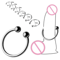 Metal Cock Ring Penis Erection Stainless Steel Penis Ring Glans Stimulating Cockrings Delay Ejaculating Sex Toys for Men 6 Sizes