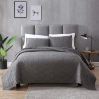 Home Set /3 Piece,Lightweight Soft Coverlet Modern Style Stitched Quilt Pattern Bedspread Set (1 Quilt,2 Pillow Shams)