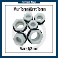 Mur Toren/Mur Tandon/Drat Toren 1/2 Inch Warna Putih Bahan HDPE