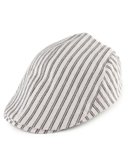 Urban State - Striped Flat Cap - Cream