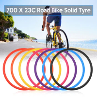 Bike Solid Tire 700x23C Road Bike Bicycle Cycling Riding Tubeless Tyre Wheel Anti-Puncture Inflatable Mountain Bicycle Accessory