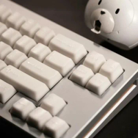 ECHOME Keycap Set White Marble Theme PBT Dye-sublimation Translucent Keyboard Cap Cherry Profile Key Cap for Mechanical Keyboard
