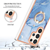 Marble Glossy Ring Holder Case For OPPO Reno 11 Pro 5G OPPO A79 A58 A78 A98 Reno 10 Pro KickStand Anti Fall Protective Cover