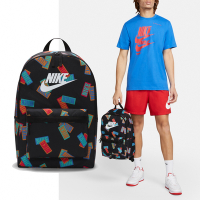Nike 包包 Heritage 黑 男女款 滿版 logo 貼紙 後背包 大容量 筆電包 雙肩包 DM2159-010