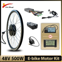 48V 500W Hub Motor Wheel for Electric Bicycle 26inch 700C Front Rear E-bike Wheel Motor Electric Bike Conversion Kit Parts DIY