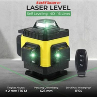 Taffware Laser Level 4D Self Leveling 360 Degree Horizontal Vertical 16 Lines Green Laser