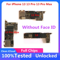 Original For iphone 13 13 Pro 13 Pro Max Motherboard With/No Face ID Clean iCloud Unlocked main Logic Board Support Update