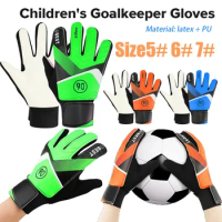 Latex Children's Goalkeeper Gloves Anti-Slip PU Kid's Football Gloves Finger Protection Goal Thickened Goalkeeper Gloves