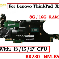 BX280 NM-B521 For Lenovo ThinkPad X280 Laptop Motherboard with i3 i5 i7 8th Gen CPU 8G 16G RAM 100% 