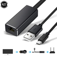 USB 2.0 To RJ45 For Chromecast Ethernet Adapter Google Fire TV Chromecast 2 1 Ultra Audio TV Stick Micro USB Network Card New