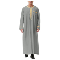 JGY2024 lelaki baru Arab Muslim fesyen pakaian islam lelaki bersulam Muslim jubah Homme maghribi Kaftan Eid doa panjang DressKIH