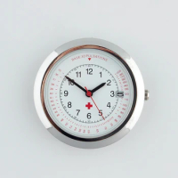Fob Pocket Nurse Watch Head For silicone nurse watch with Calendar Doctor Quartz Brooch Medical Watch Pendants Silver DIY parts