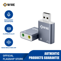 [จัดส่งทันที] Owire USB Sound Card USB to 3.5 Jack Sound Card Audio 3D Sound Virtual 7.1 Channel Met