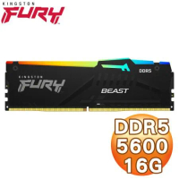Kingston 金士頓 FURY Beast RGB 獸獵者 DDR5-5600 16G 桌上型超頻記憶體《黑》