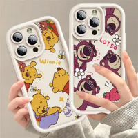 Disney Winnie Pink Bear Case for Apple iPhone 11 15 Pro Max 14 Plus 13 12 Mini Shockproof Protective Bumper Funda Phone Cover