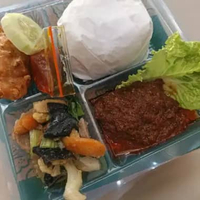 nasi box rendang komplit